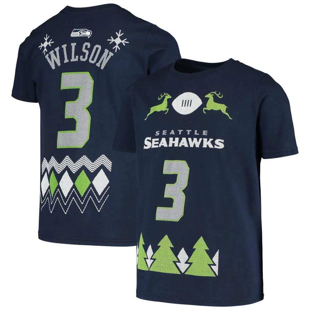 Lids Russell Wilson Seattle Seahawks Youth Holiday Name & Number T