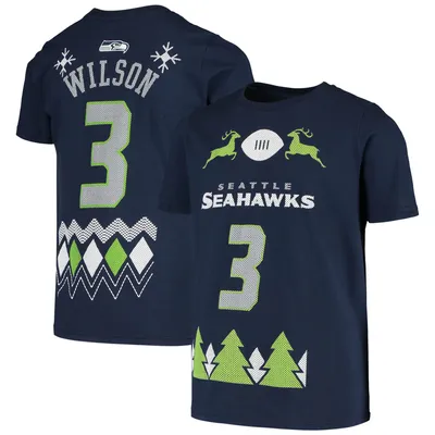 Russell Wilson Seattle Seahawks Nike Name & Number T-Shirt - Neon Green