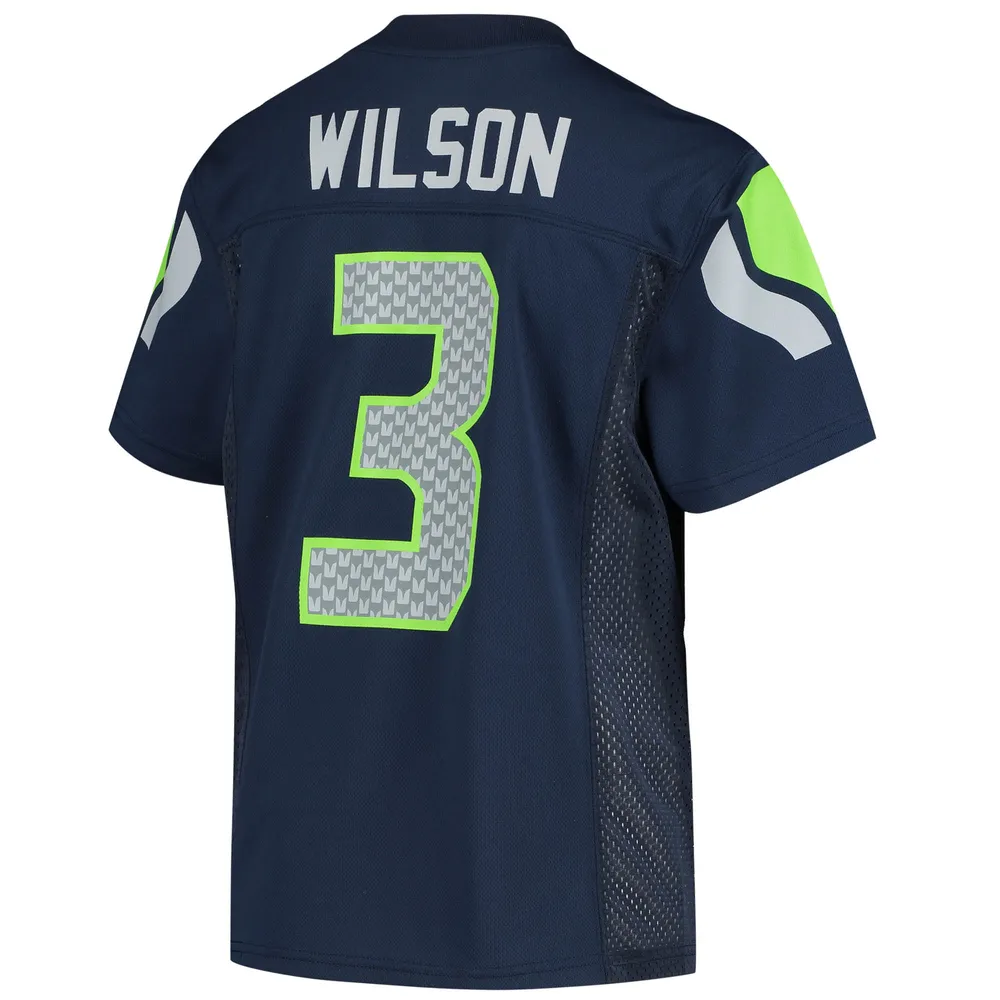 Maillot de joueur réplique du jeune Russell Wilson College Navy Seattle Seahawks