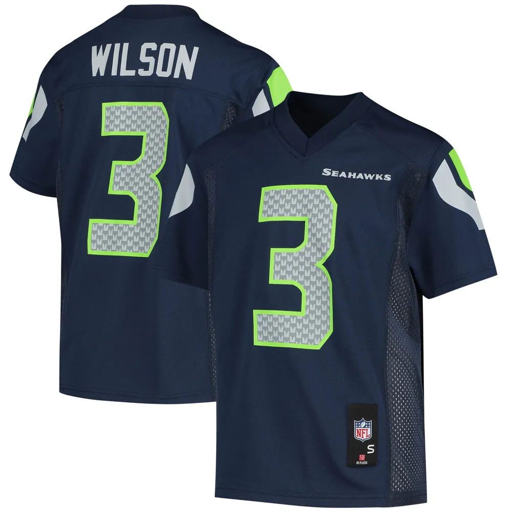 Maillot de joueur réplique du jeune Russell Wilson College Navy Seattle Seahawks