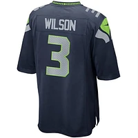 Maillot de jeu couleur l'équipe Nike College Navy des Seattle Seahawks Russell Wilson pour jeunes