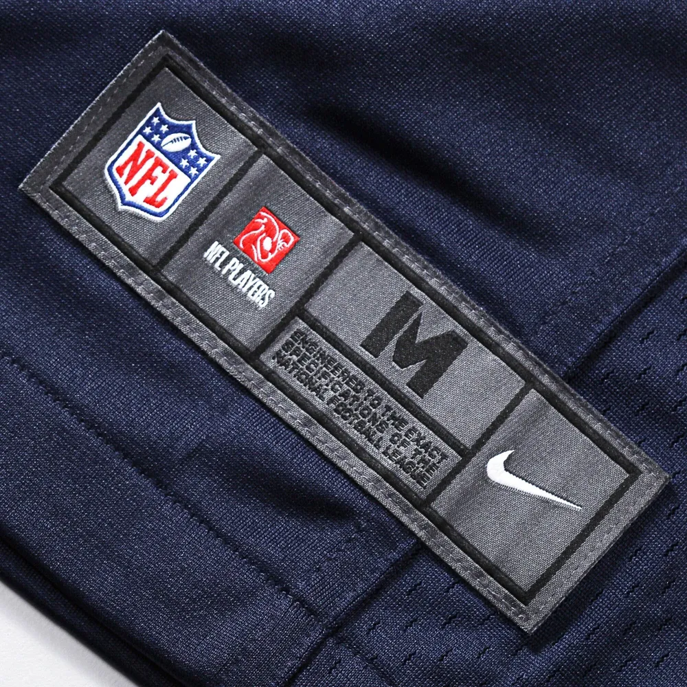 Maillot de jeu couleur l'équipe Nike College Navy des Seattle Seahawks Russell Wilson pour jeunes