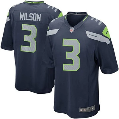 Maillot de jeu couleur l'équipe Nike College Navy des Seattle Seahawks Russell Wilson pour jeunes