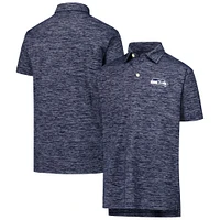 Youth Wes & Willy College Navy Seattle Seahawks Cloudy Yarn Polo