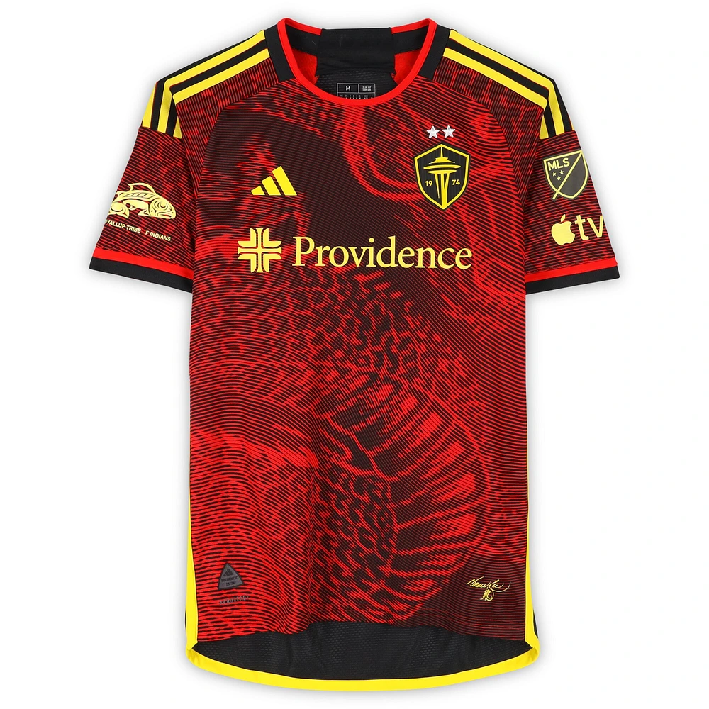 Alex Roldan Seattle Sounders FC Autographed Match-Used #16 Red adidas Jersey from the 2024 MLS Season - Size M