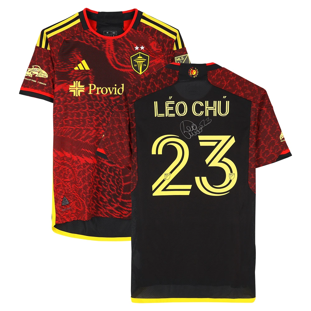 Léo Chú Seattle Sounders FC Autographed Match-Used #23 Red adidas Jersey from the 2024 MLS Season - Size M