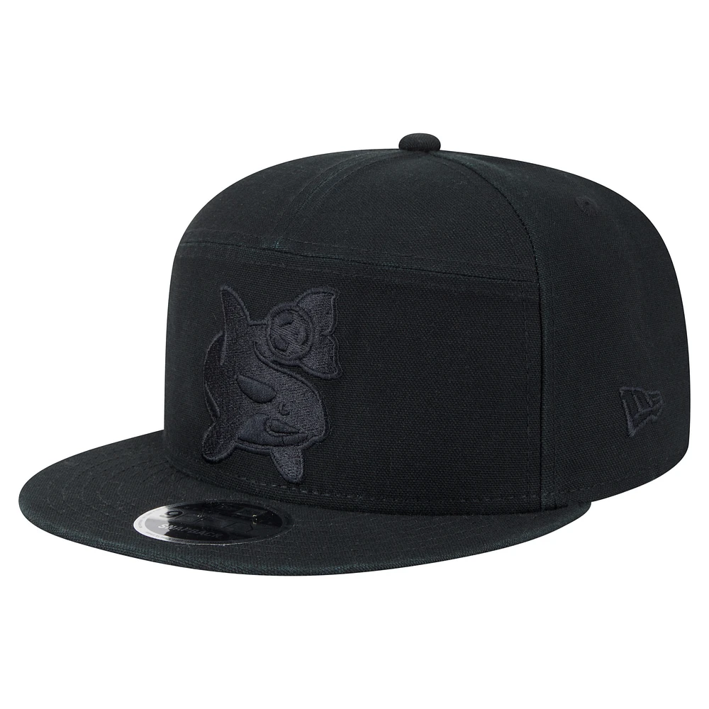 Men's New Era Black Seattle Sounders FC Canvas 9FIFTY Snapback Hat