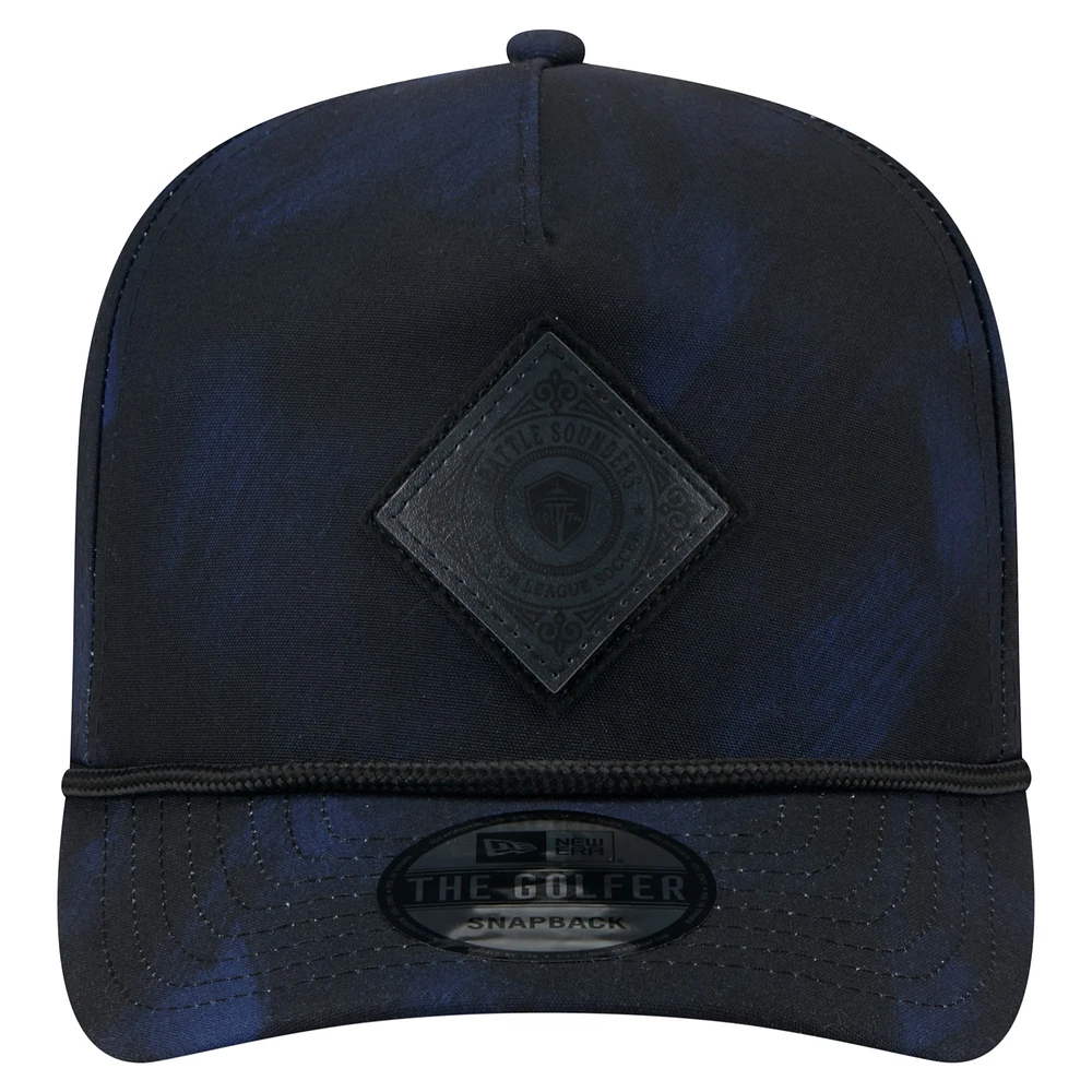 Casquette snapback de golfeur Seattle Sounders FC noire New Era pour homme