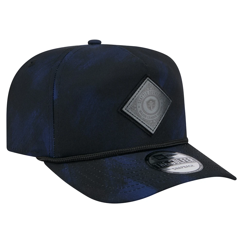 Casquette snapback de golfeur Seattle Sounders FC noire New Era pour homme