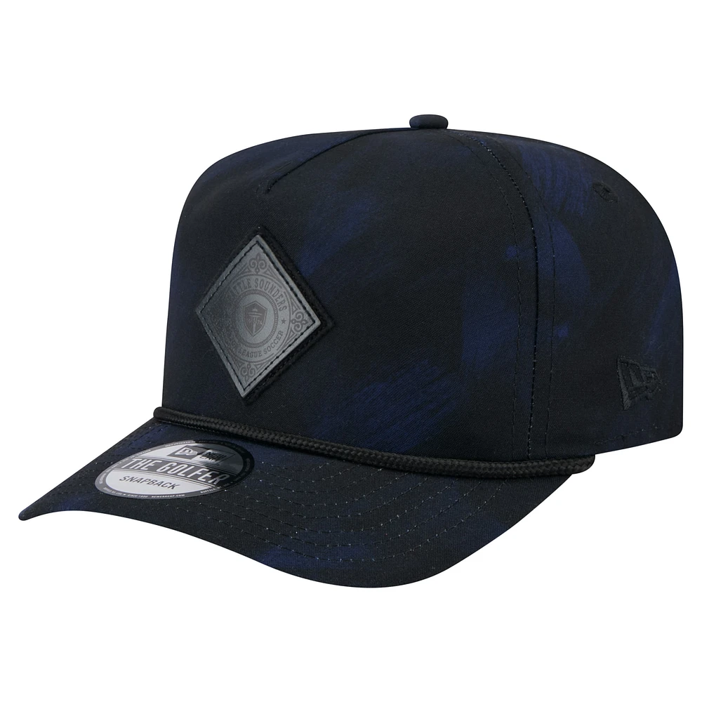 Casquette snapback de golfeur Seattle Sounders FC noire New Era pour homme
