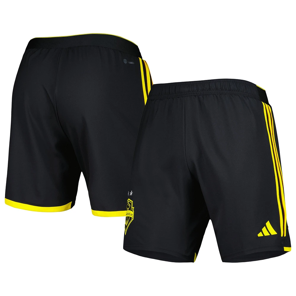 Short adidas noir Seattle Sounders FC 2023 extérieur AEROREADY Authentic pour homme