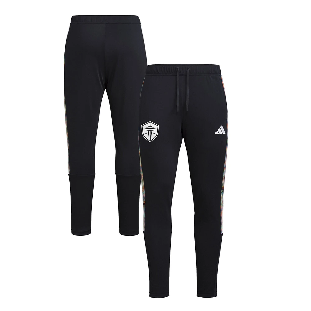 Men's adidas Black Seattle Sounders FC 2024 Hispanic Heritage Track Pants