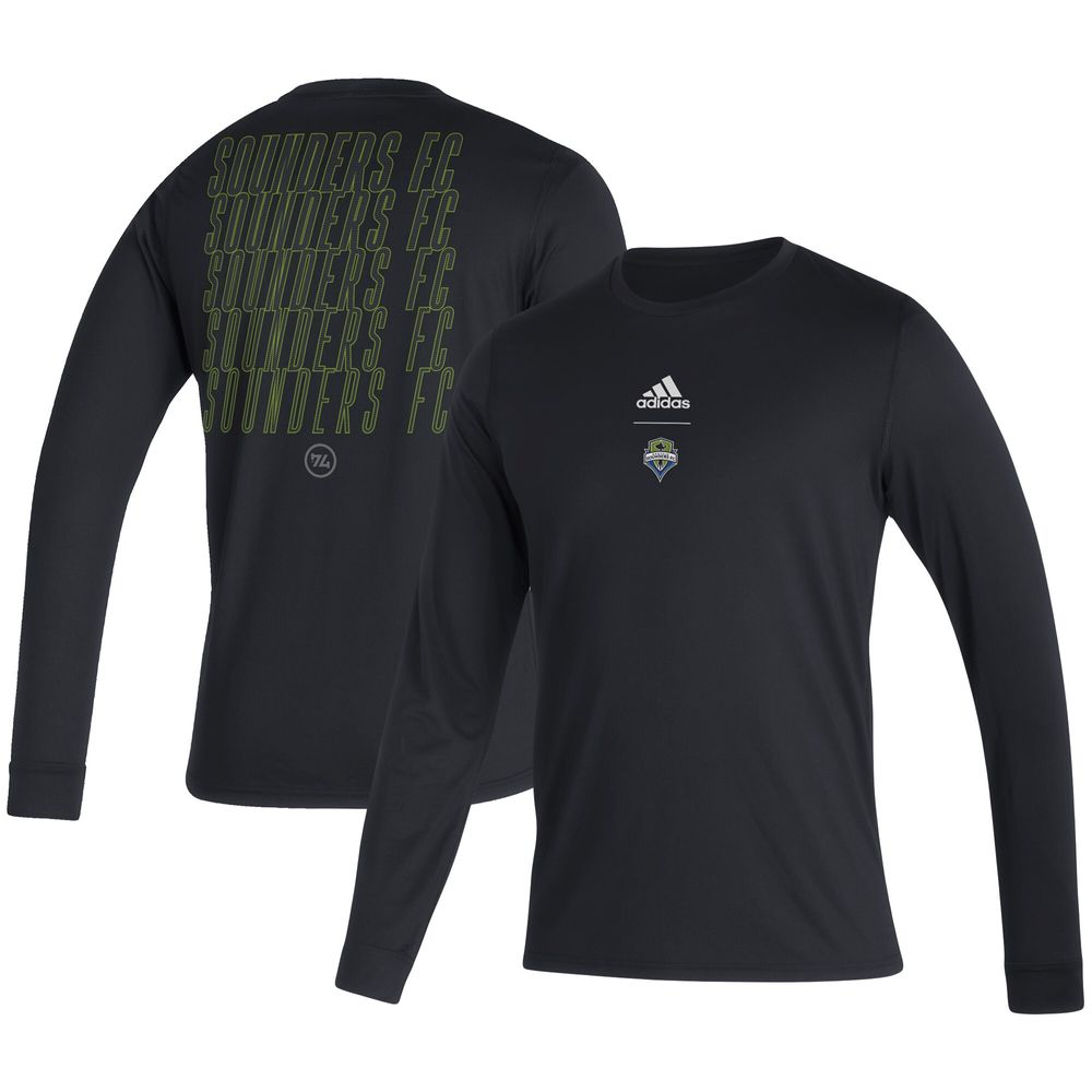 Men's adidas Black Seattle Sounders FC Club Long Sleeve T-Shirt