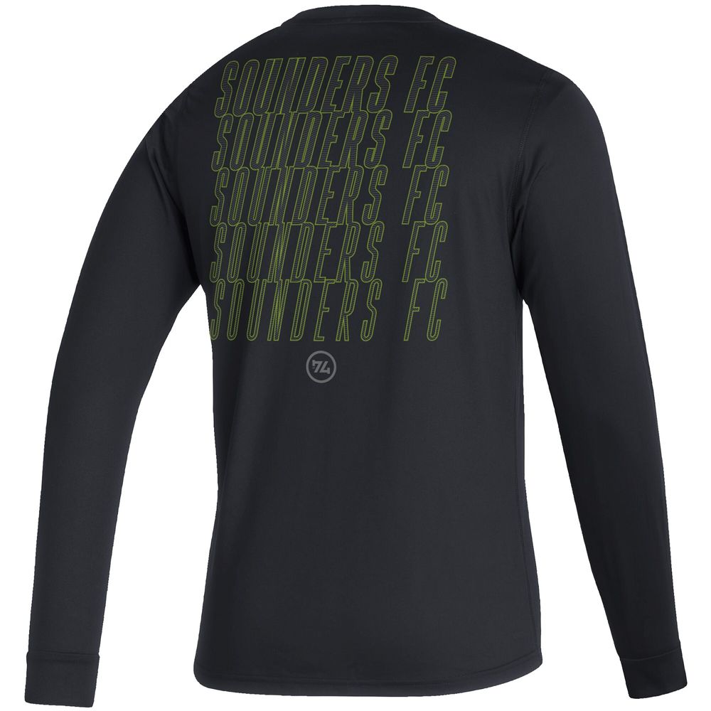 Men's adidas Black Seattle Sounders FC Club Long Sleeve T-Shirt