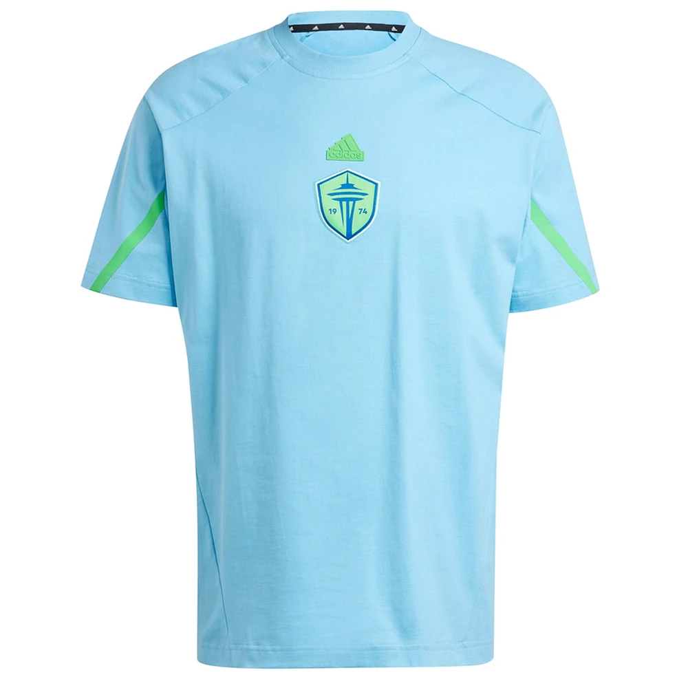 Men's adidas Blue Seattle Sounders FC 2024 Travel Raglan T-Shirt