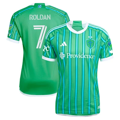 Maillot de joueur authentique Cristian Roldan pour hommes, vert Seattle Sounders FC 2024 The Anniversary Kit