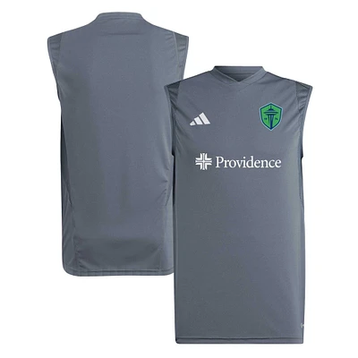 Maillot d'entraînement sans manches adidas Seattle Sounders FC 2024 AREOREADY pour homme, gris