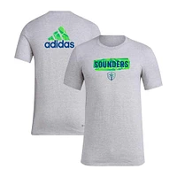 Men's adidas Heather Gray Seattle Sounders FC Local Pop AEROREADY T-Shirt