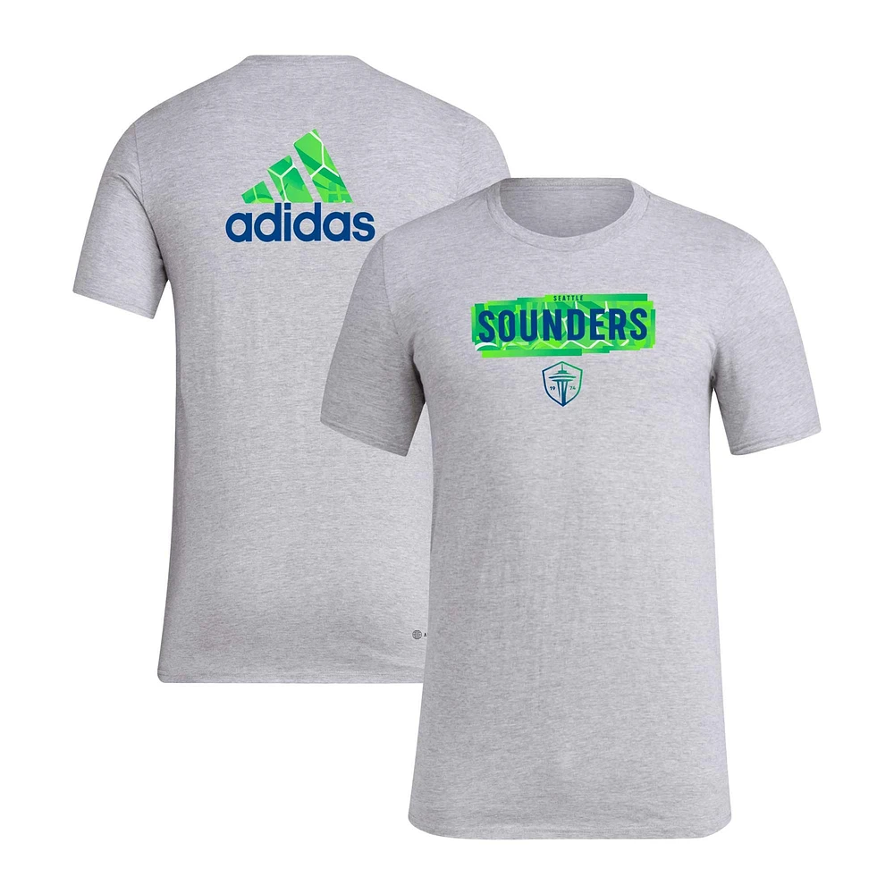 T-shirt adidas Seattle Sounders FC Local Pop AEROREADY gris chiné pour homme