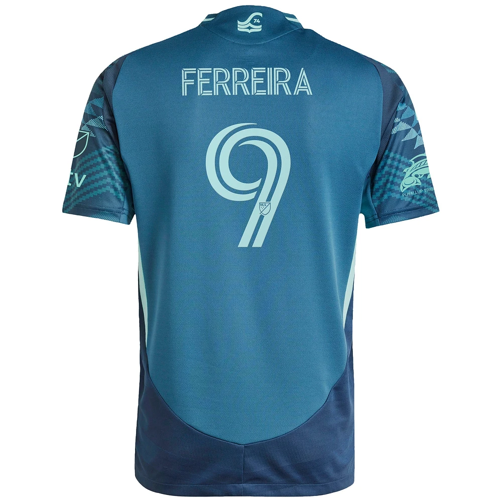 Maillot de joueur authentique adidas Jesus Ferreira Blue Seattle Sounders FC 2025 The Salish Sea Kit pour homme