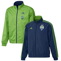 Veste réversible entièrement zippée pour homme adidas Seattle Sounders FC 2023 On-Field Anthem