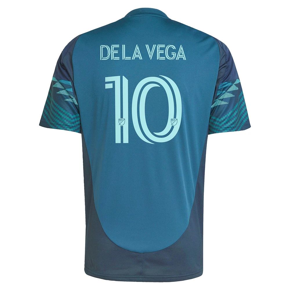 Maillot de joueur réplique du kit The Salish Sea 2025 bleu adidas Pedro la Vega pour homme