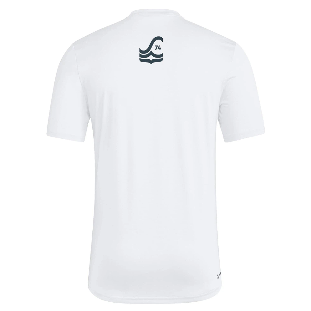 Men's adidas  White Seattle Sounders FC 2025 Jersey Hook AEROREADY T-Shirt