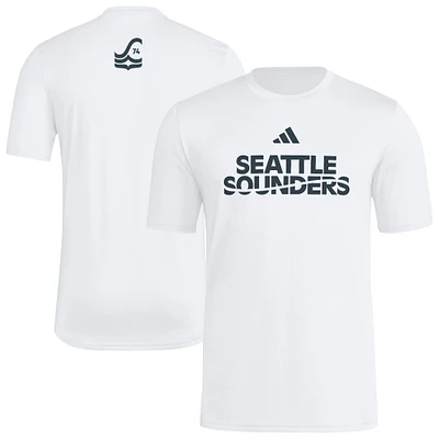 Men's adidas  White Seattle Sounders FC 2025 Jersey Hook AEROREADY T-Shirt