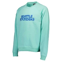 Men's Aqua Seattle Sounders FC Oversized Raglan Pullover Sweatshirt