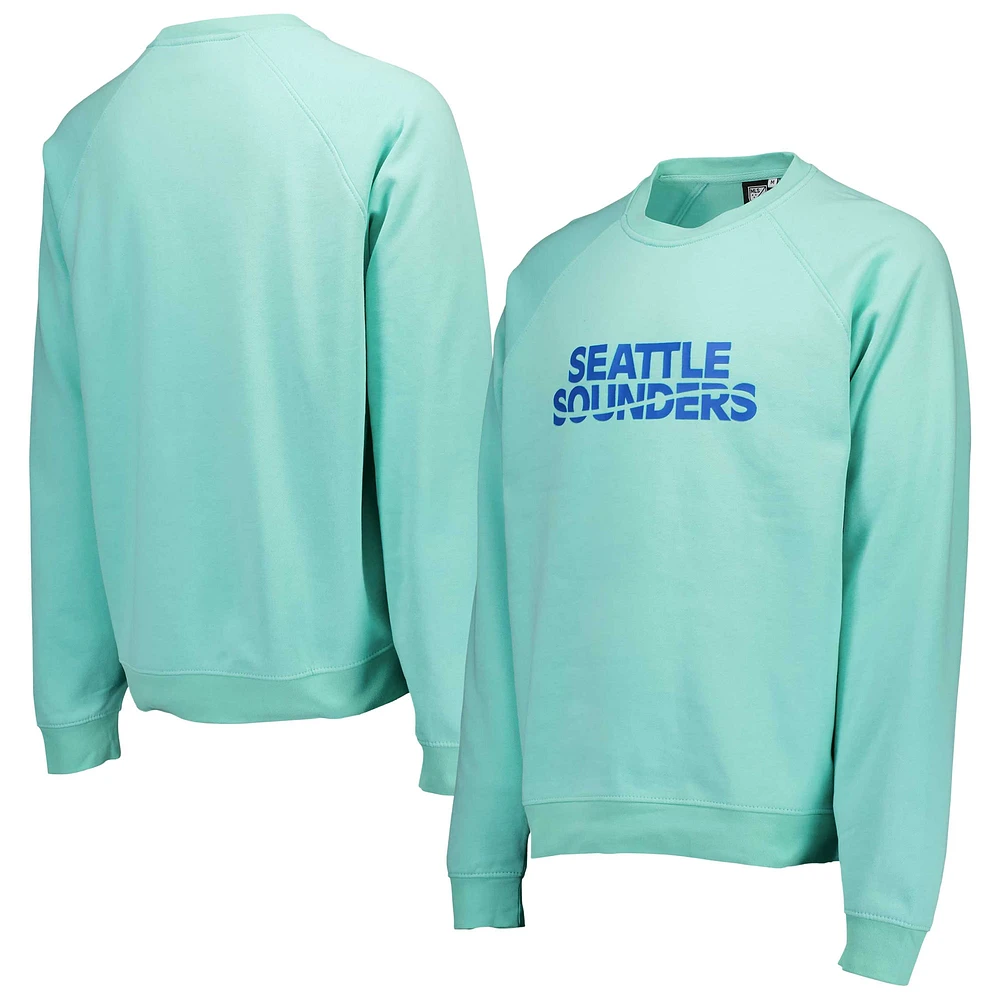 Men's Aqua Seattle Sounders FC Oversized Raglan Pullover Sweatshirt