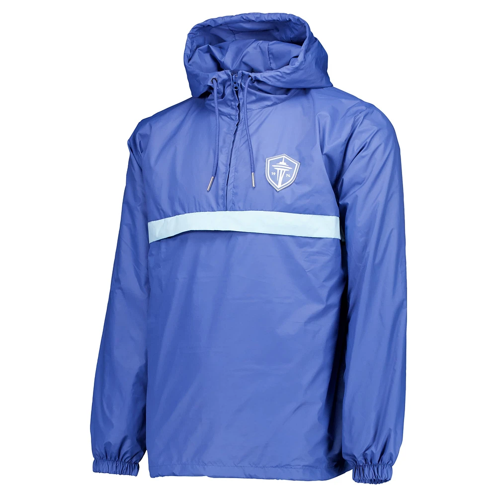 Men's Blue Seattle Sounders FC Anorak Quarter-Zip Jacket