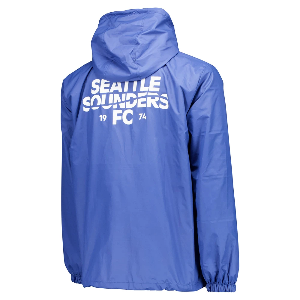 Men's Blue Seattle Sounders FC Anorak Quarter-Zip Jacket