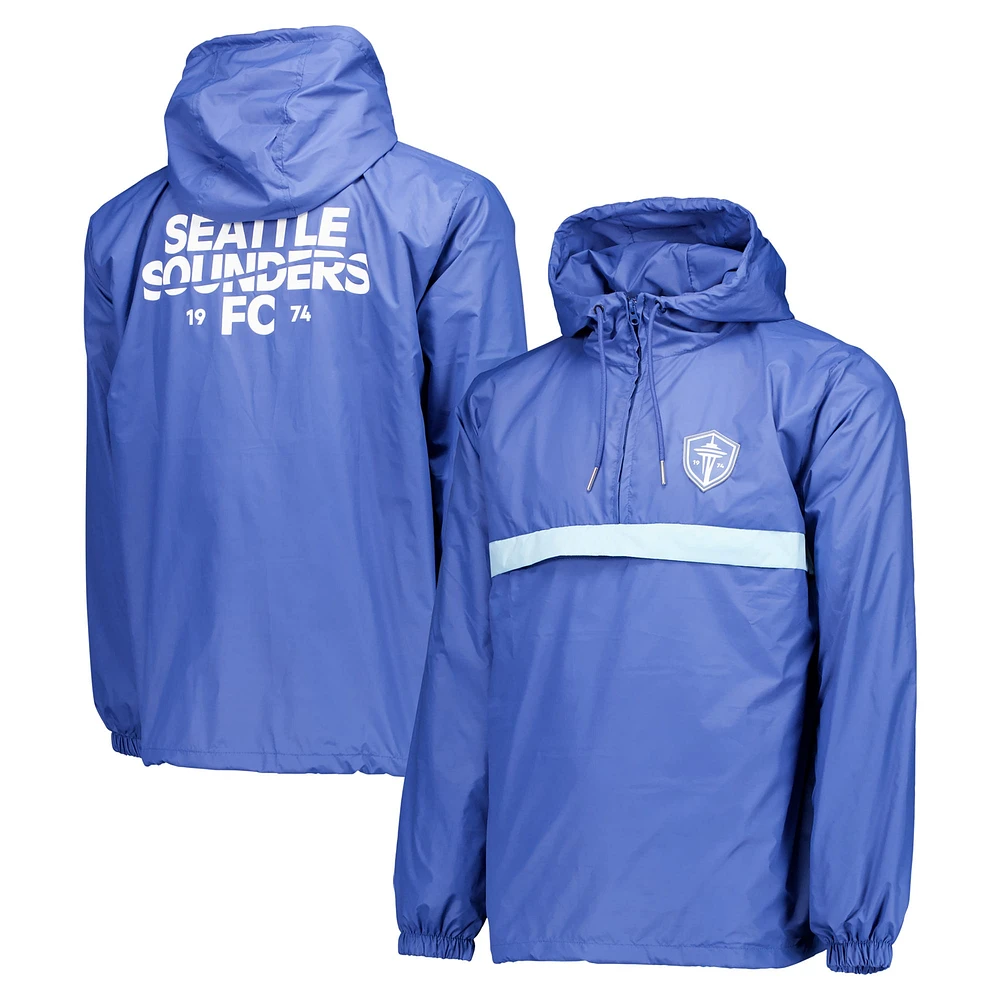 Men's Blue Seattle Sounders FC Anorak Quarter-Zip Jacket