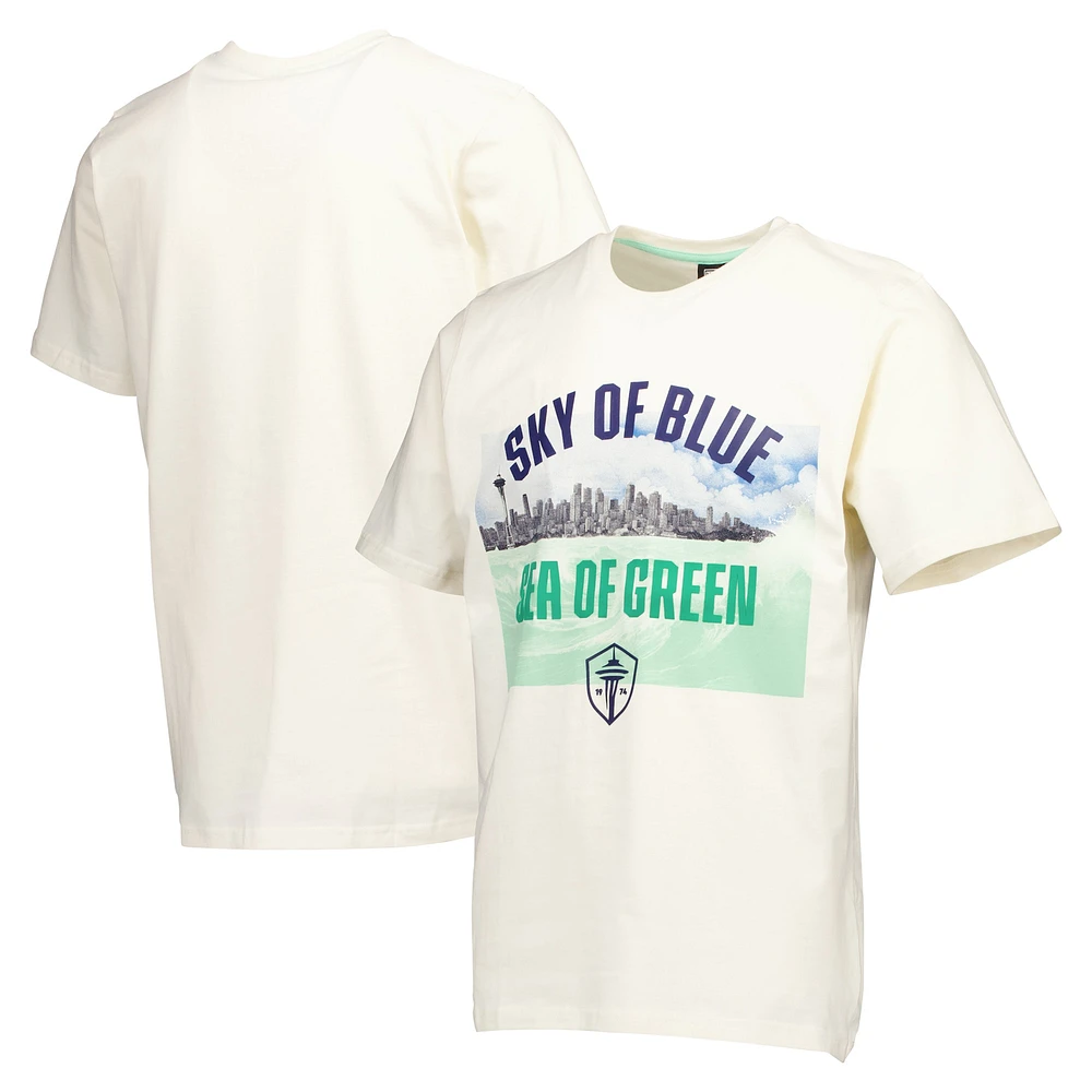 T-shirt décontracté épais crème Seattle Sounders FC années 90 pour hommes