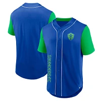 Men's Fanatics Blue Seattle Sounders FC Balance Fashion Baseball Jersey