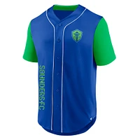 Men's Fanatics Blue Seattle Sounders FC Balance Fashion Baseball Jersey