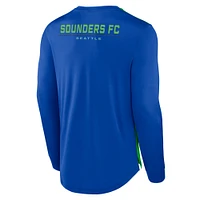 Men's Fanatics Blue Seattle Sounders FC Mid Goal Long Sleeve T-Shirt