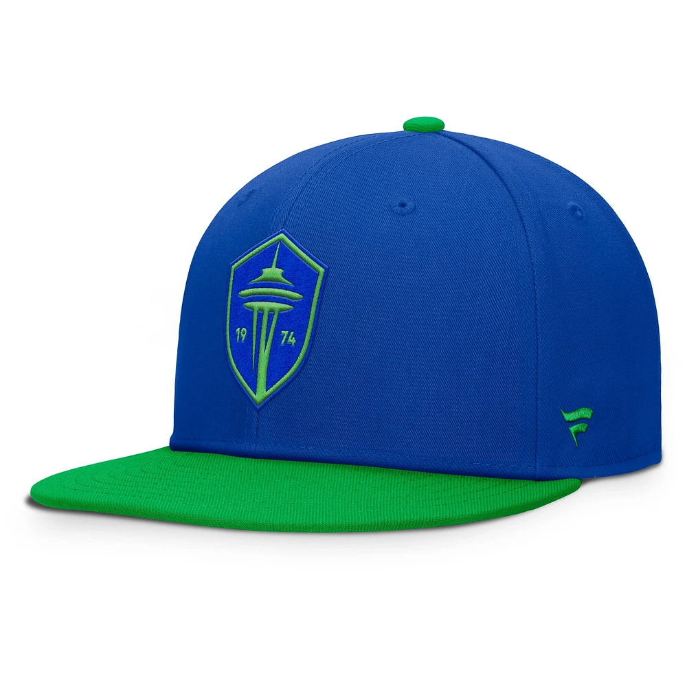 Casquette snapback Sitter bleue pour homme des Seattle Sounders FC