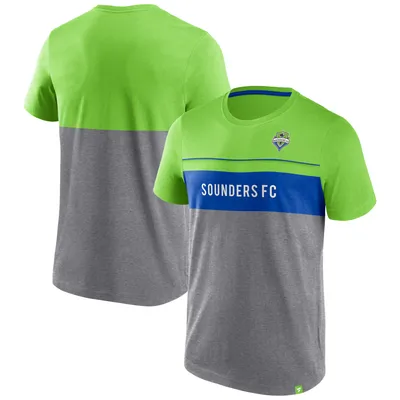 Seattle Sounders FC Fanatics Branded Striking Distance T-Shirt - Rave Green/Gray