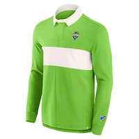 Men's Fanatics Green Seattle Sounders FC Penalty Kick Long Sleeve Polo