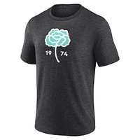 T-shirt tri-mélange en détresse de marque fanatiques pour hommes Heather Charcoal Seattle Sounders FC