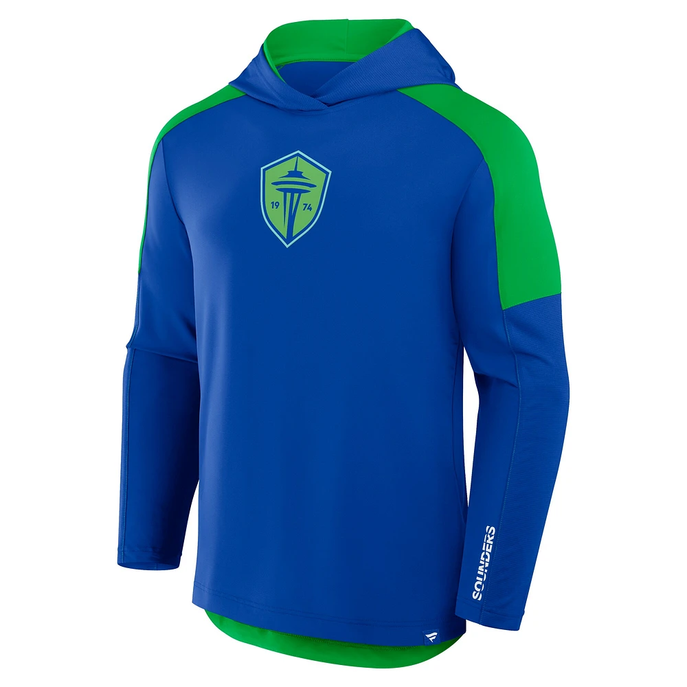 Sweat à capuche de transition Red Card pour homme Fanatics Royal Seattle Sounders FC