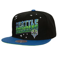 Casquette Mitchell & Ness Seattle Sounders FC Anime Snapback pour homme Noir