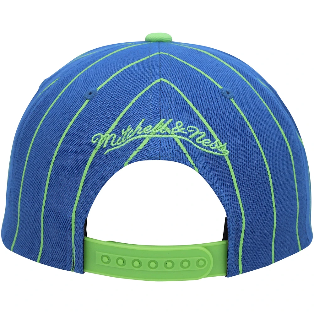 Men's Mitchell & Ness Blue Seattle Sounders FC Team Pin Snapback Hat