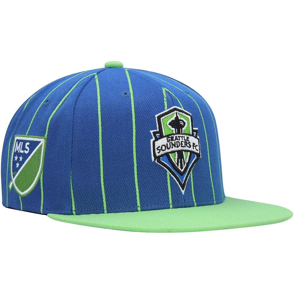 Pin Snapback Seattle Sounders FC Team Mitchell & Ness Bleu pour homme