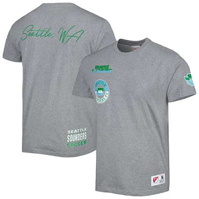 T-shirt Seattle Sounders FC City Mitchell & Ness gris pour homme