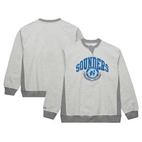 Sweat-shirt en polaire Mitchell & Ness gris chiné Seattle Sounders FC Orca pour hommes