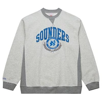 Sweat-shirt en polaire Mitchell & Ness gris chiné Seattle Sounders FC Orca pour hommes