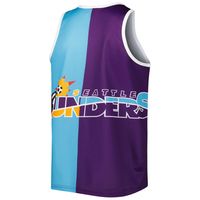 Men's Mitchell & Ness Purple/Blue Seattle Sounders FC Sublimated Split Logo Tank Top