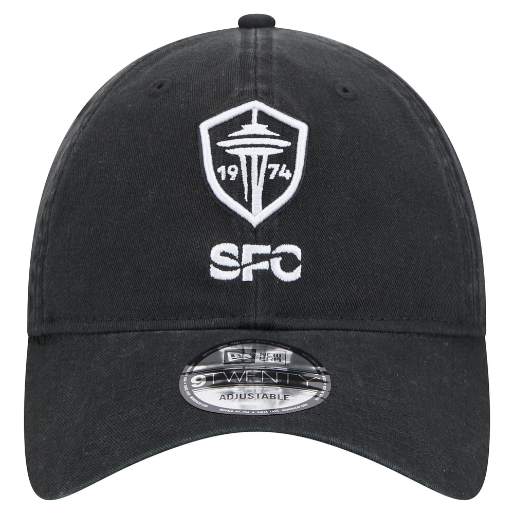 Casquette ajustable Seattle Sounders FC 2025 Kickoff 9TWENTY noire New Era pour homme